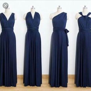 Navy blue infinity/convertible dress. 2x.